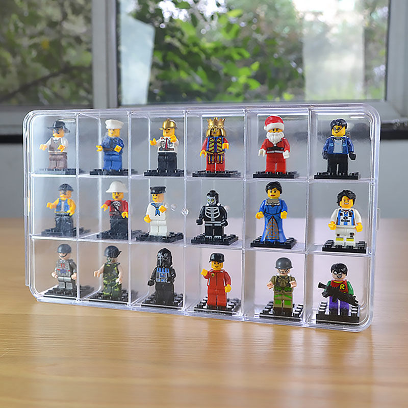 Lego Minifigure Holder - Caixa de exibição acrílica de 18