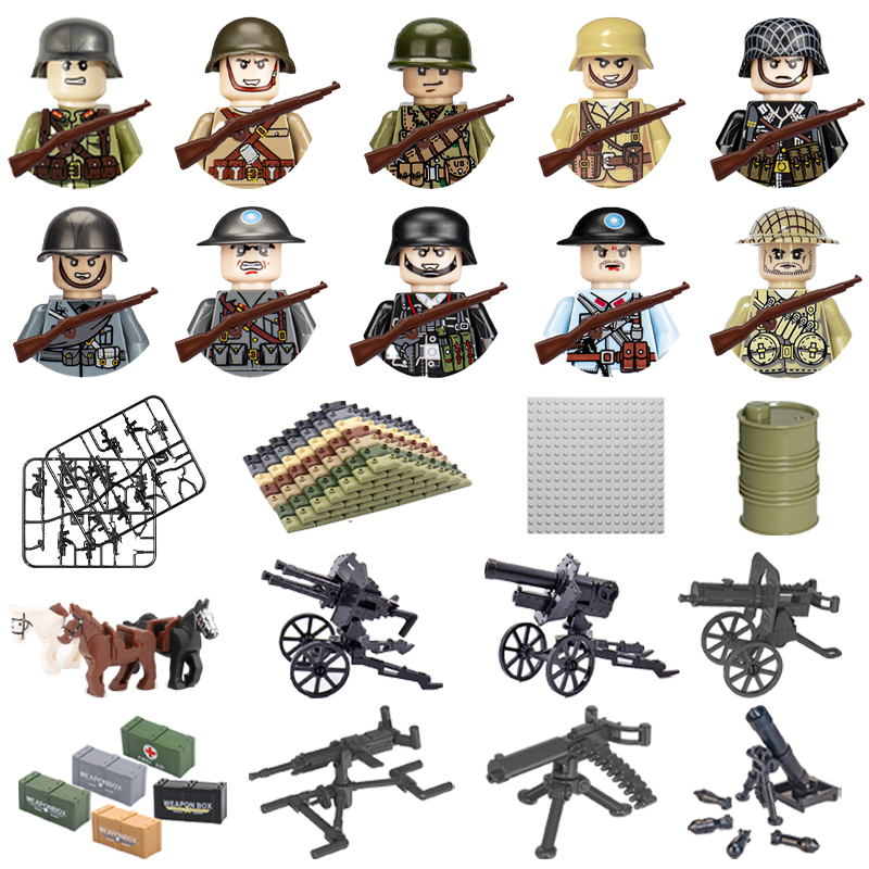 24 pçs/lote ww2 personagem mil - Lego Minifigure Holder avaliação e preço